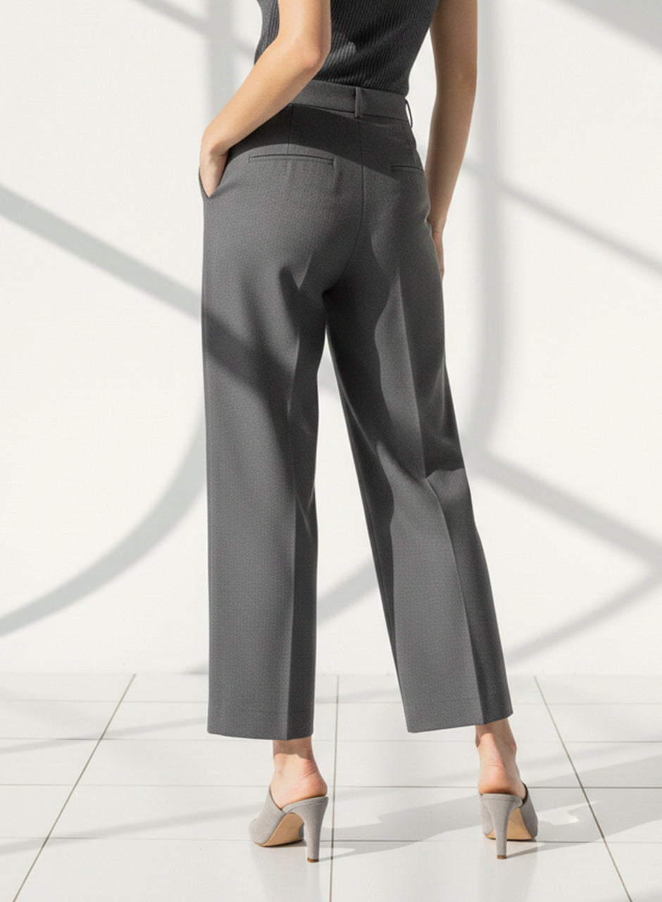 Plain Wide-Leg Trouser (Grey)