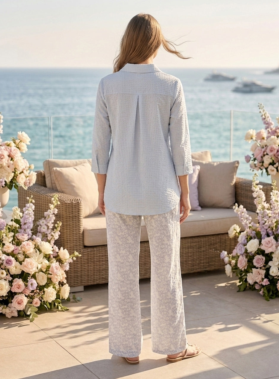 Two-Piece Shirt & Trouser Ice Blue