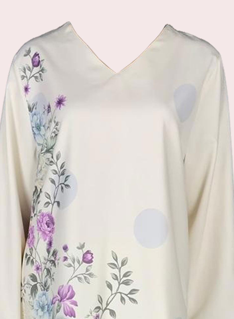 Serene Floral Co-ord (Shirt & Trouser) - Off white