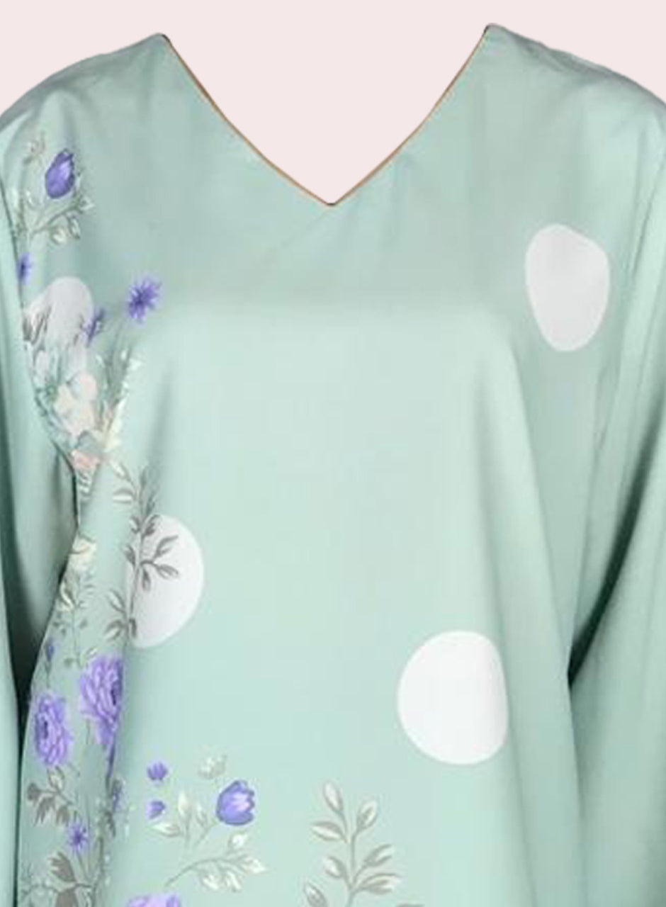 Serene Floral Co-ord (Shirt & Trouser) - Light green