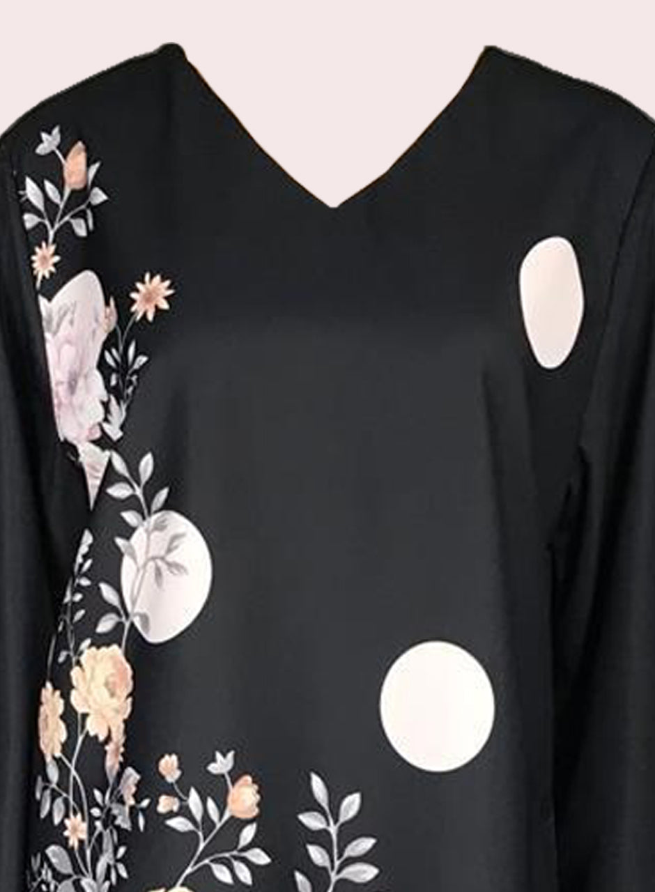 Serene Floral Co-ord (Shirt & Trouser) - Black