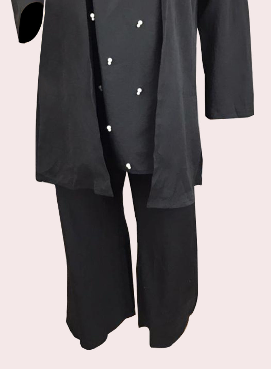 Blended (rayon & polyester) Three-Piece - Black