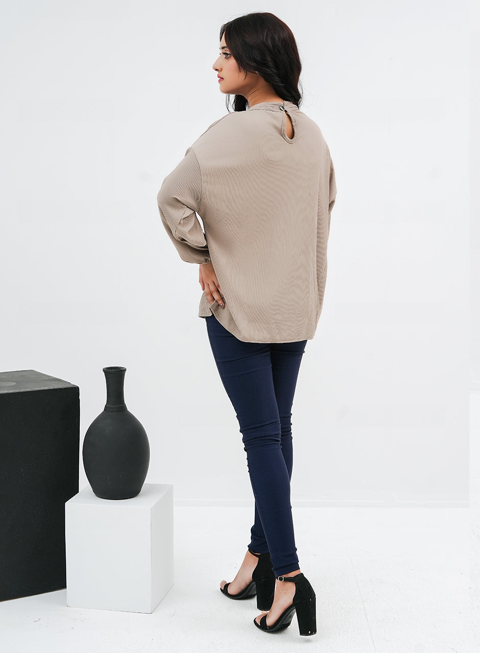 Balloon Sleeve Shirt - Grey