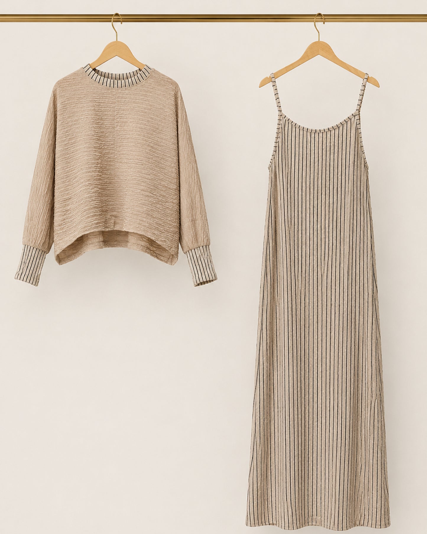 Two-piece Layered Set - Beige