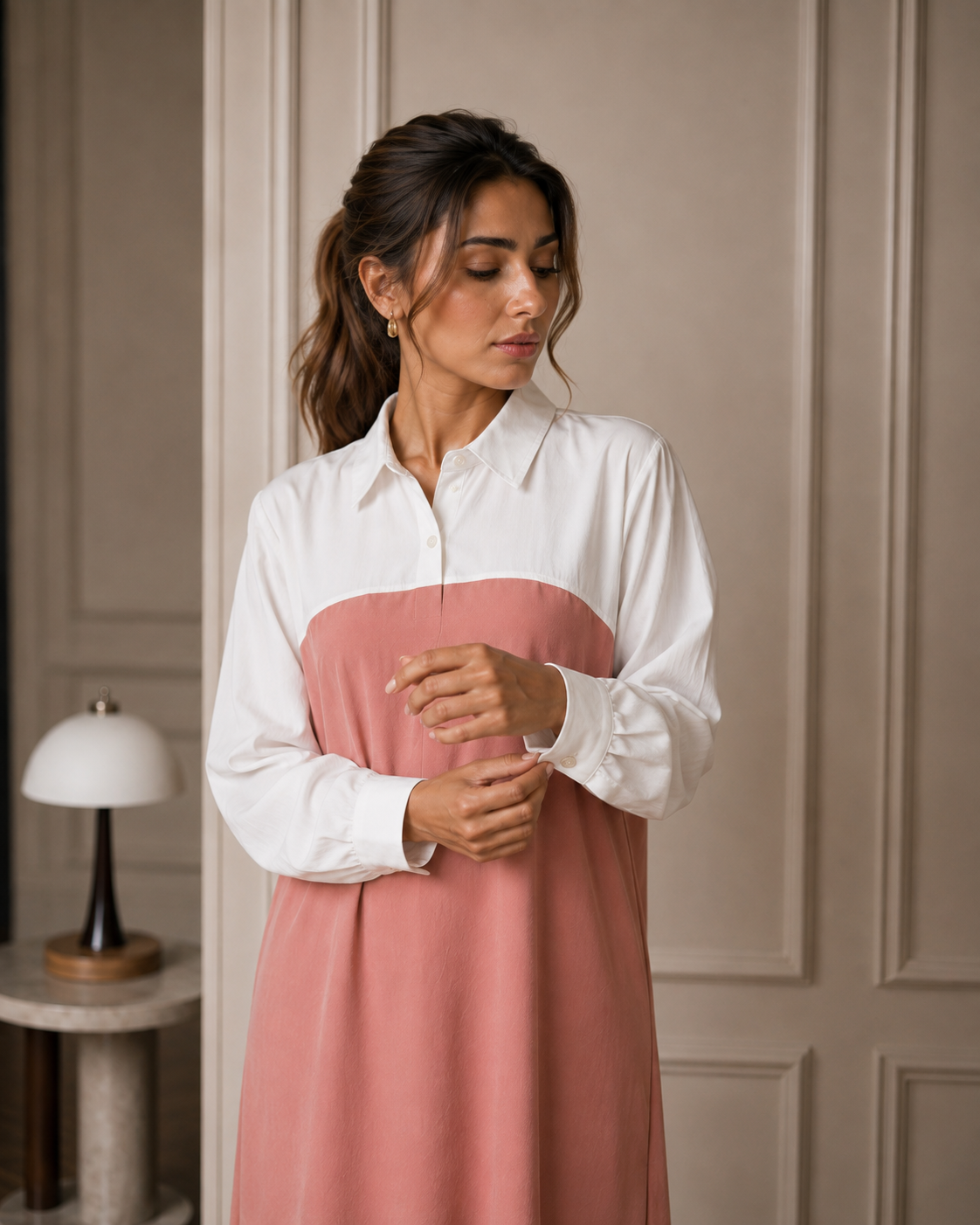 Two-Piece Two Tone Co-Ord Set - Pink