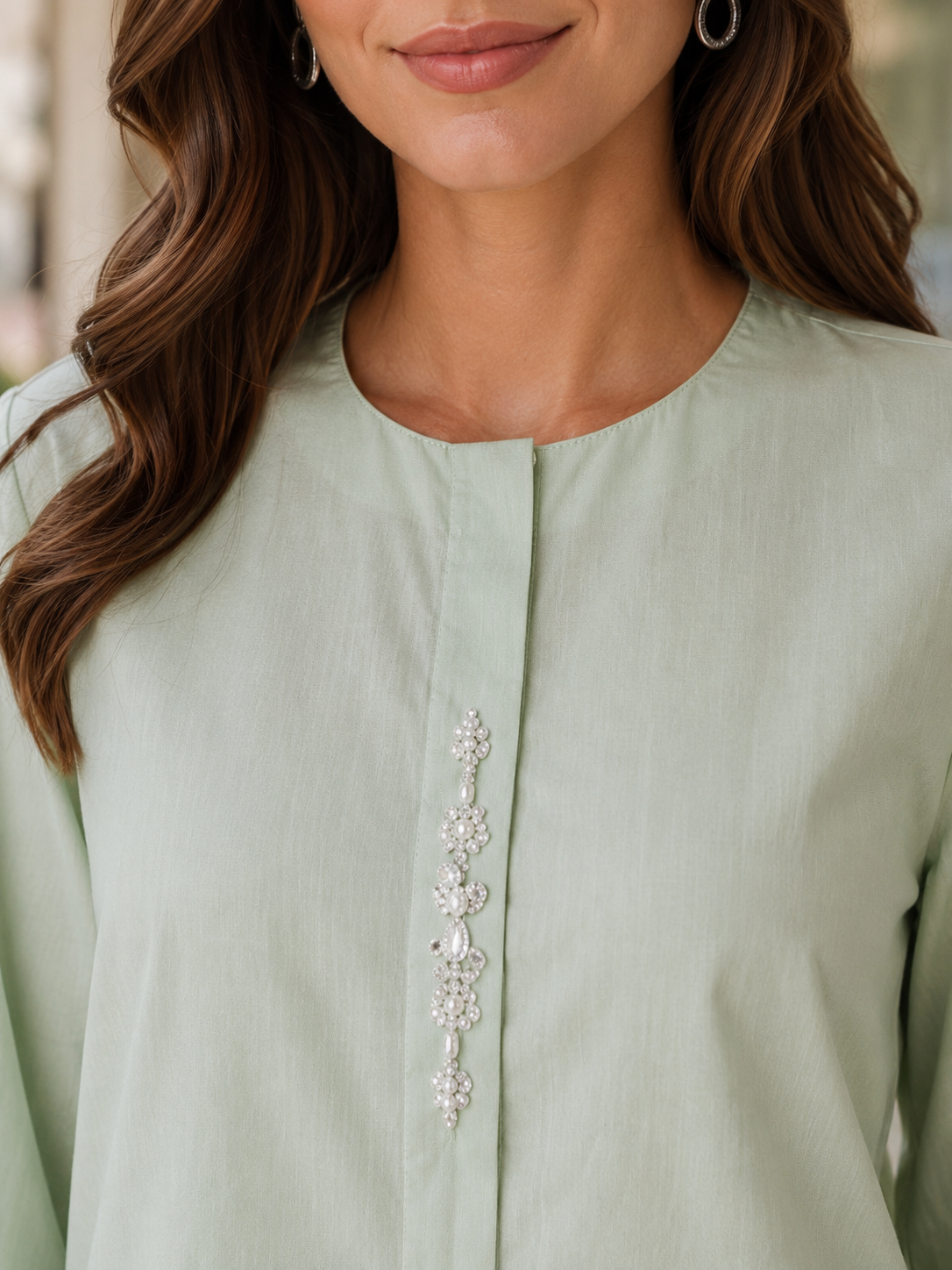 Cotton Two-Piece Kurta & Trouser - Mint Green