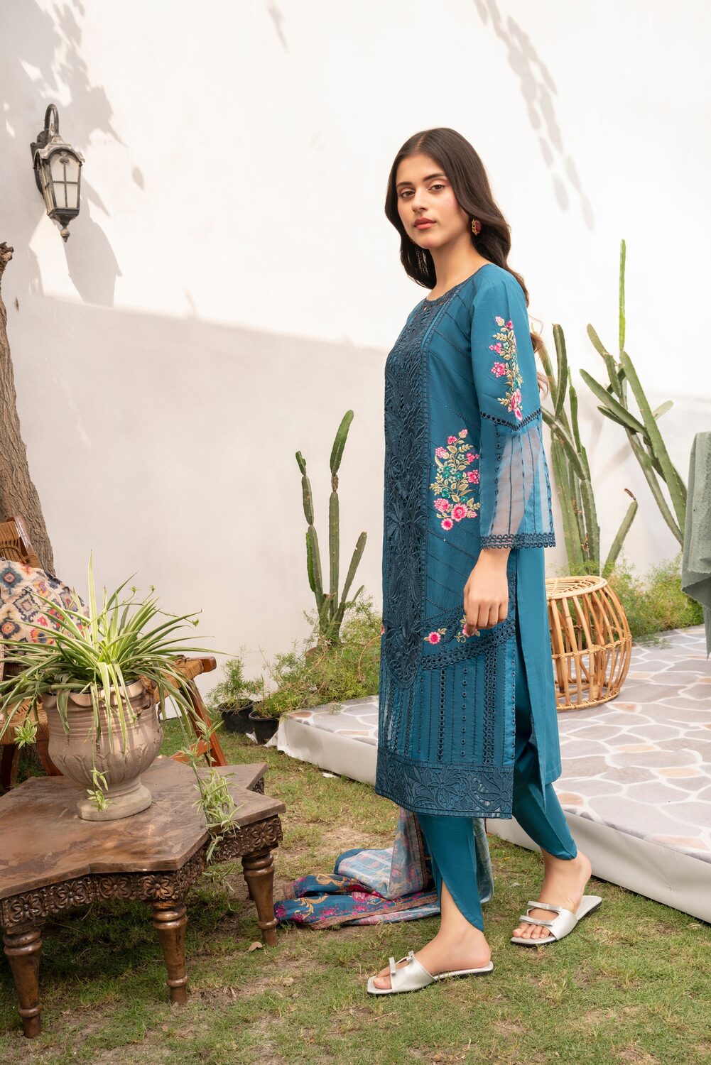 Women's Linen 3-Piece Suit – Evylene-Blue