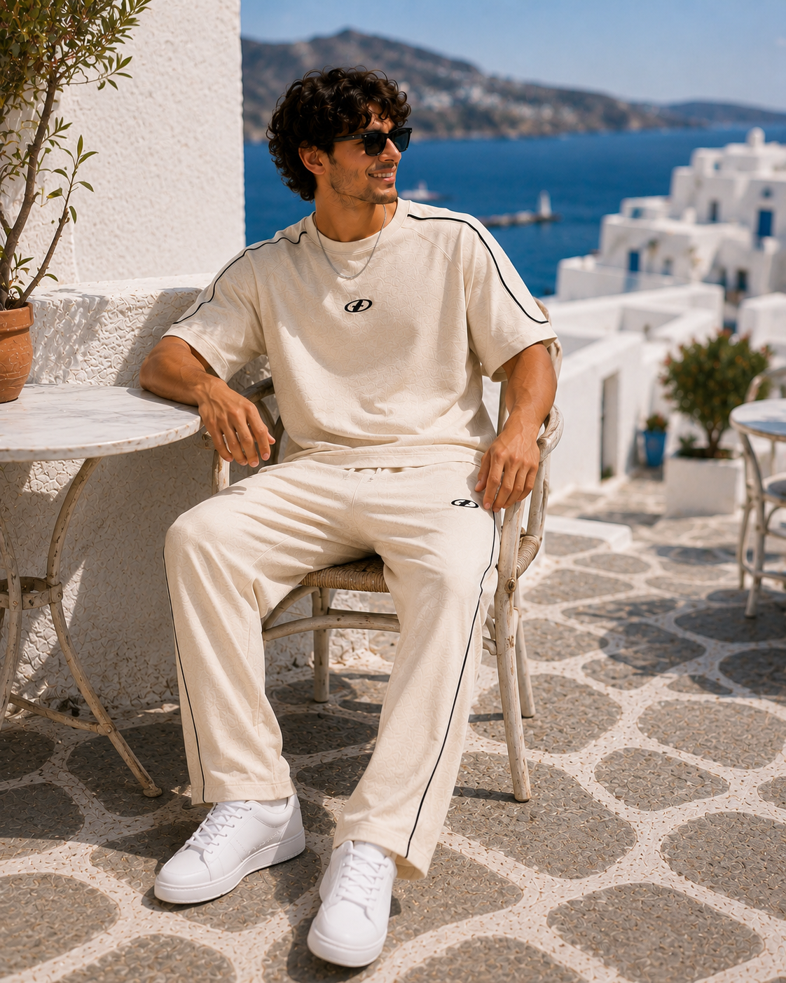 Men's Comfort Co-Ord Set - Cream