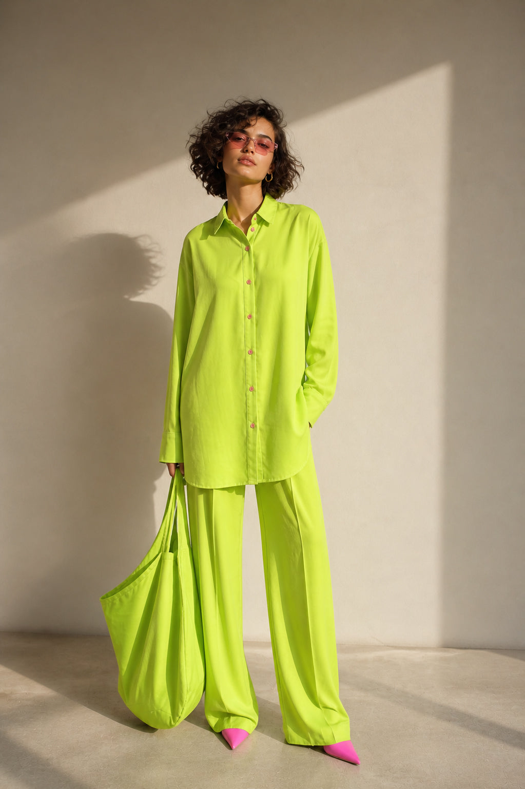 Lime Pop Oversized Co-ord Set