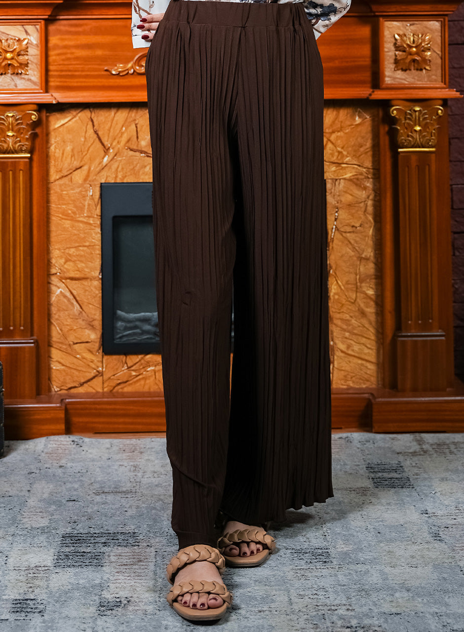 Brown Pleated Trousers