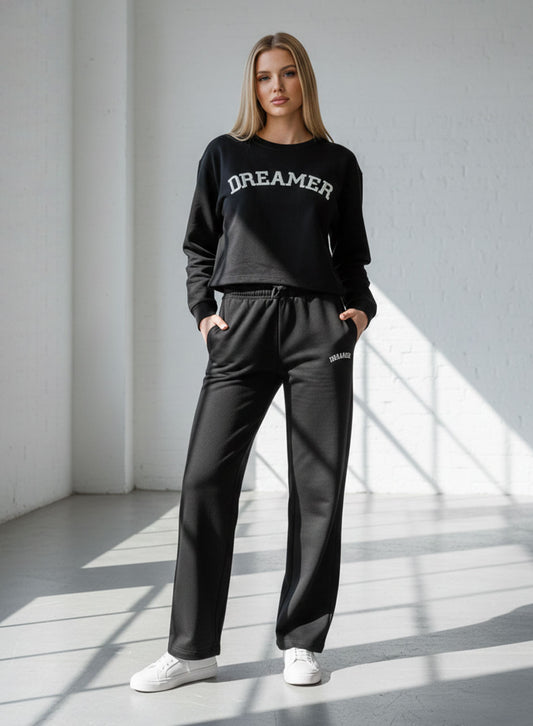 Dreamer Sweat Shirt & Pants - Black