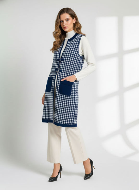 Sweater Suit - Three-piece Set (Blue)