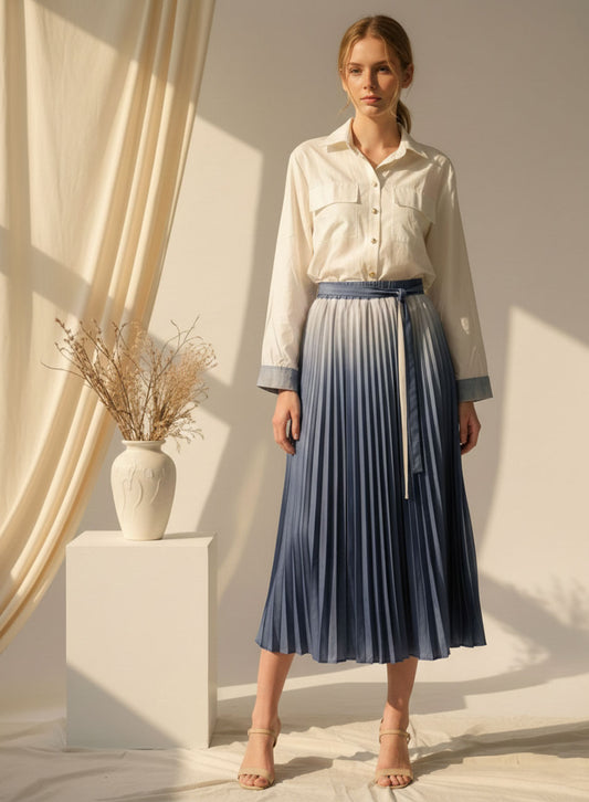 Two-Piece Skirt & Top (Gradient Blue)