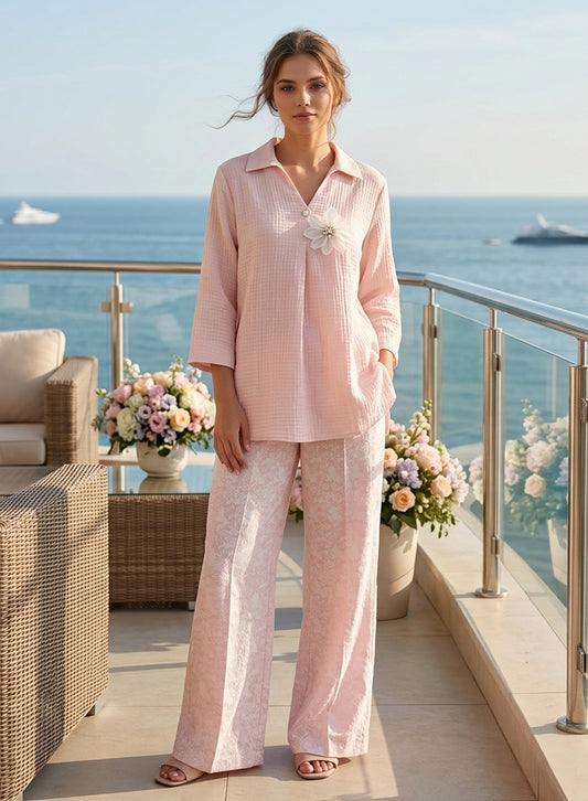 Two-Piece Shirt & Trouser Rose Pink