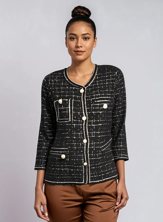 Knitted Blazer - Black