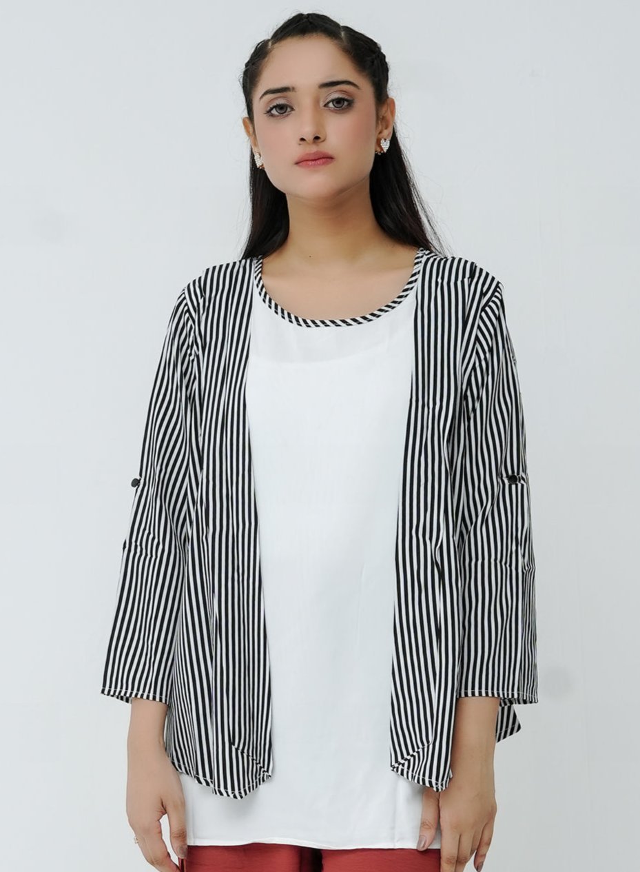 Striped Cardigan - Blue