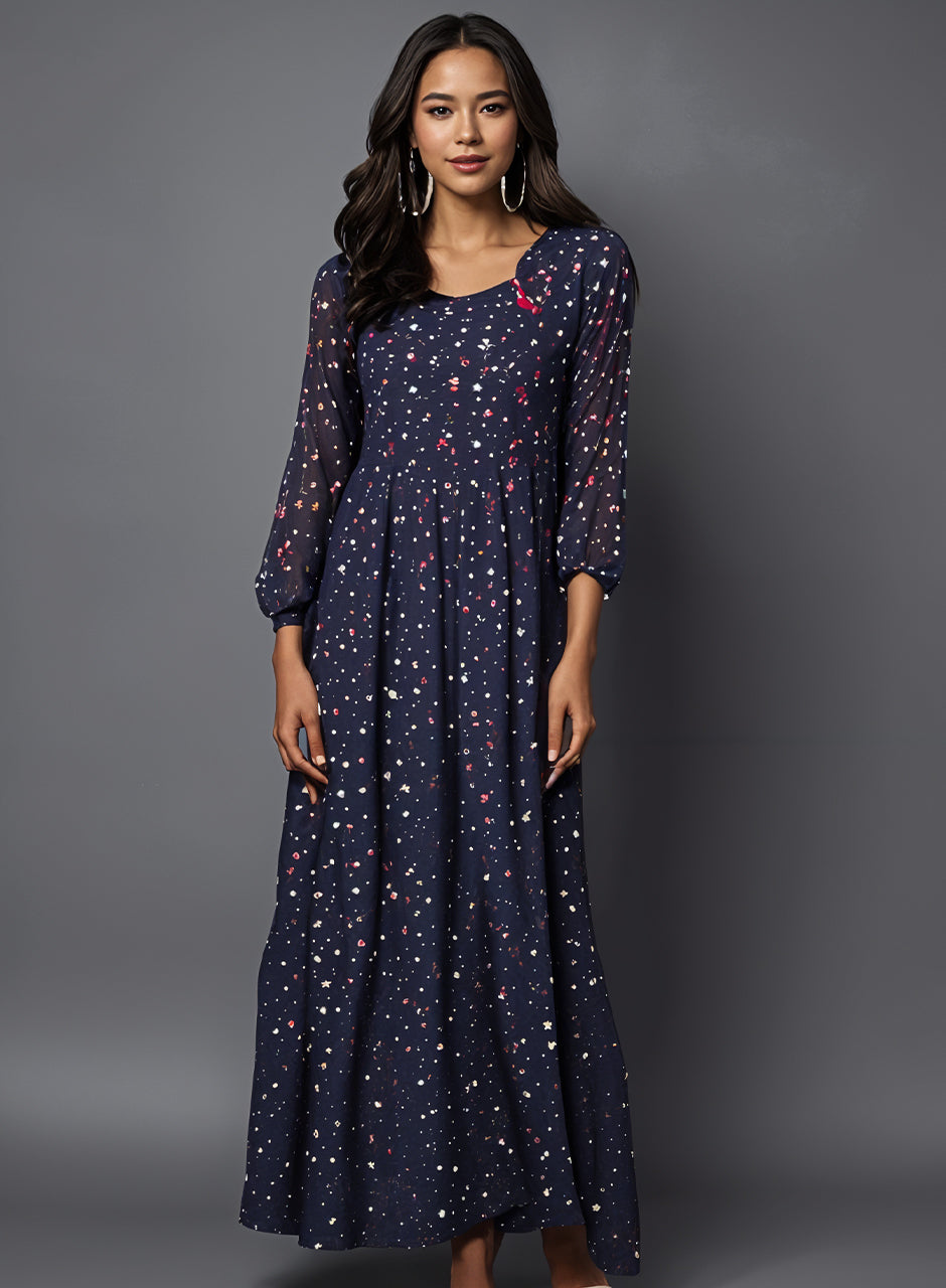 Navy Printed Frock