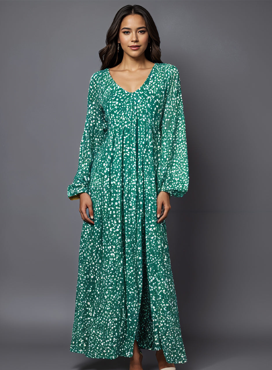 Green Printed Frock