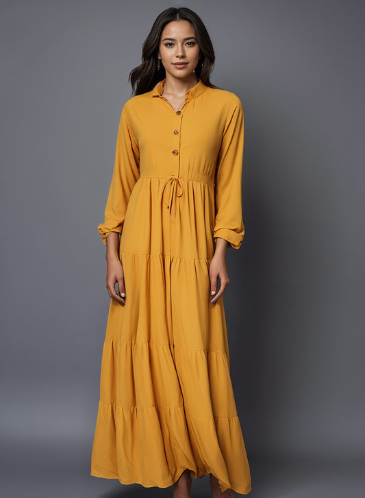 Solid Frock - Mustard