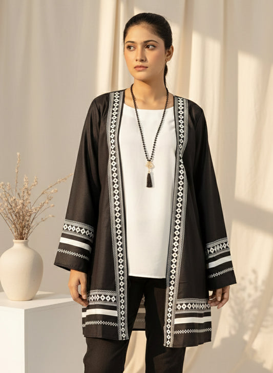 Black Cardigan With Inner Top