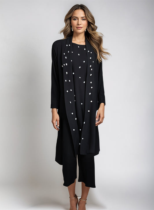 Blended (rayon & polyester) Three-Piece - Black