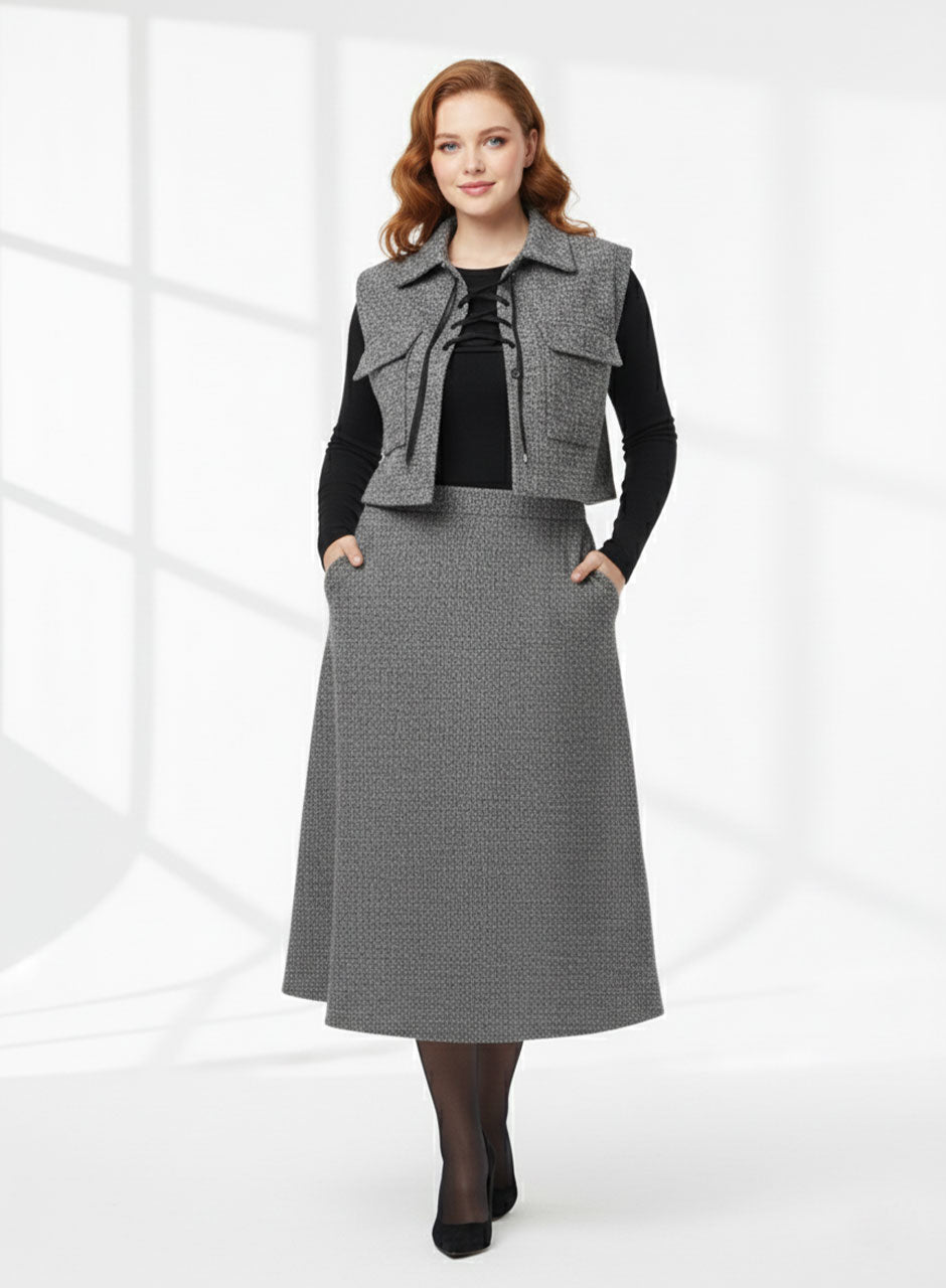 Grey Top, Inner & Skirt