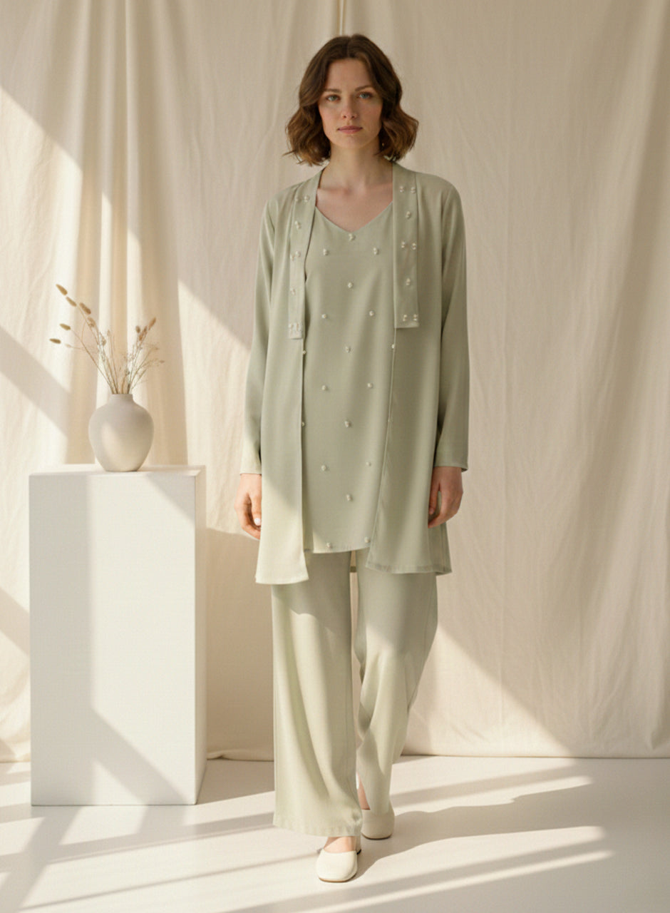 Blended (rayon & polyester) Three-Piece - Light Green