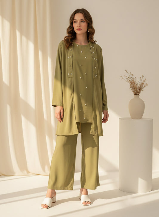 Blended (rayon & polyester) Three-Piece - Green