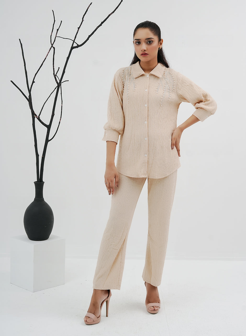 Pleated Co-ord - Fawn