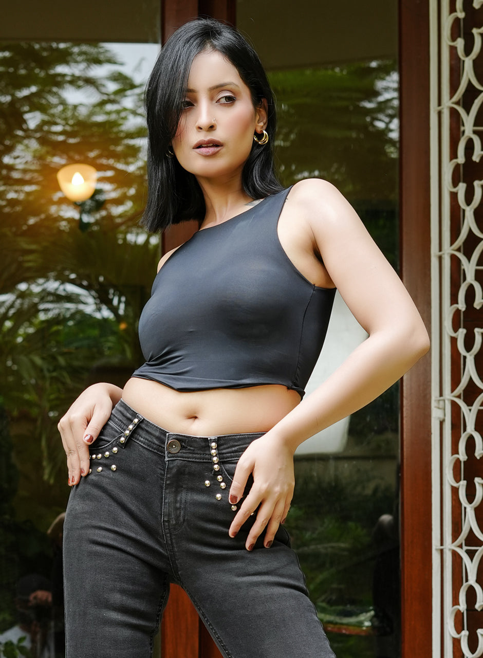 Black Tank Top with chest padding