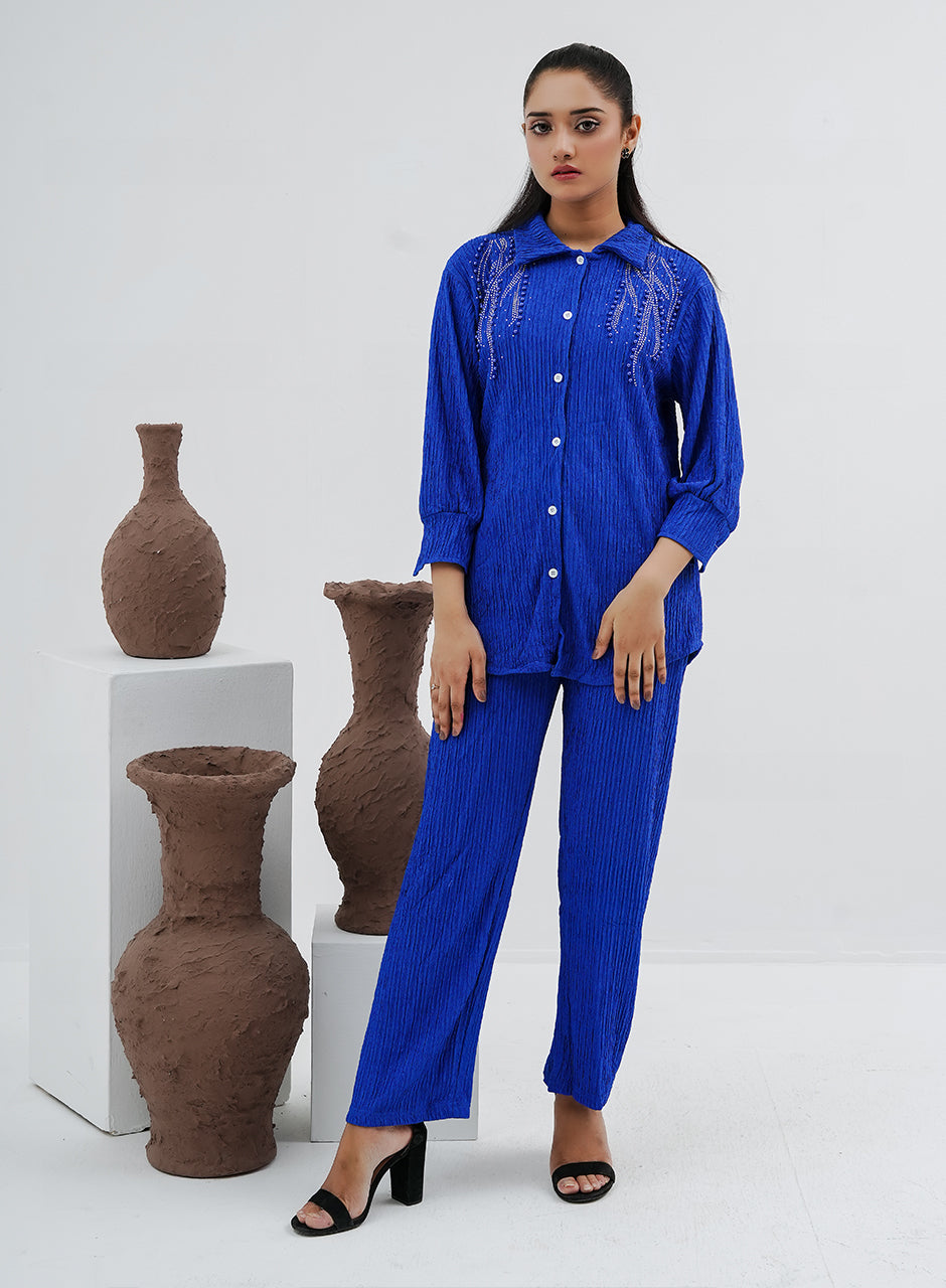 Pleated Co-ord - Blue