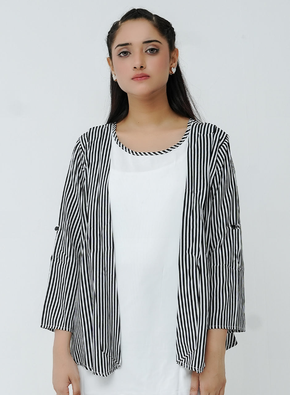 Striped Cardigan - Blue