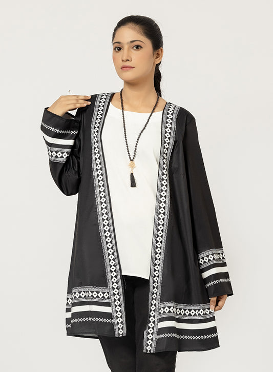 Black Cardigan With Inner Top