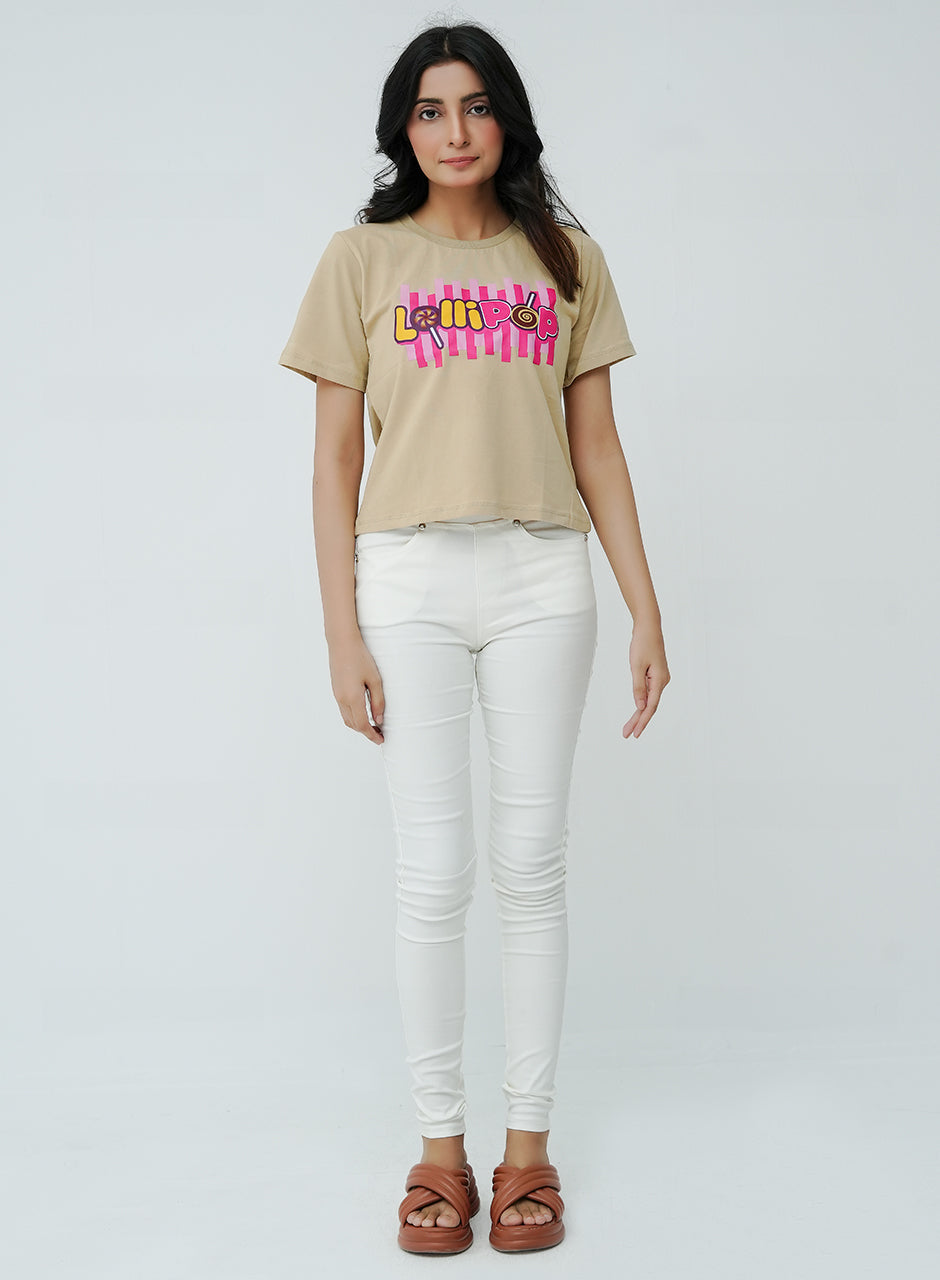 Lollipop Printed Shirt - Beige