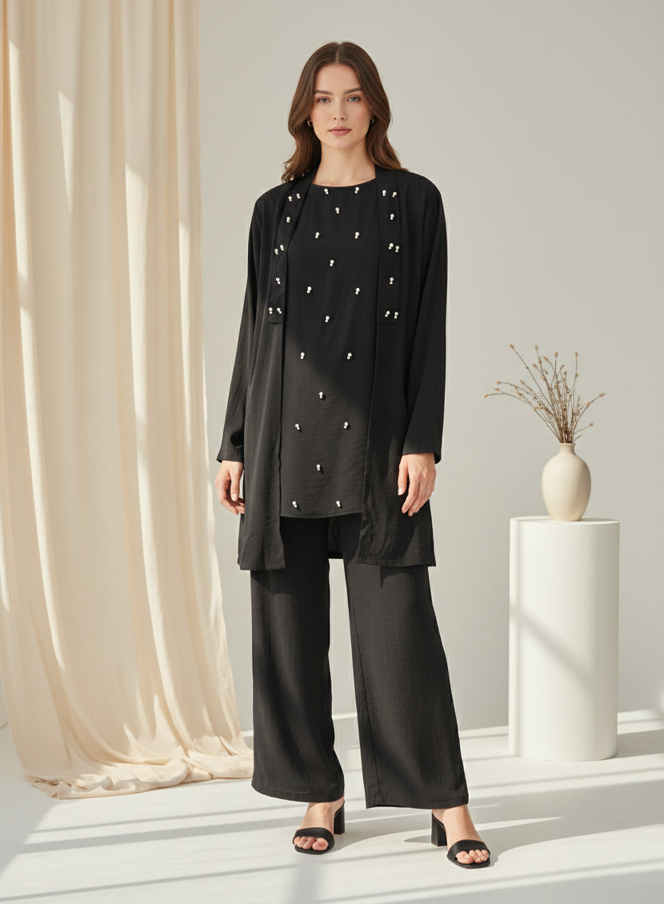 Blended (rayon & polyester) Three-Piece - Black