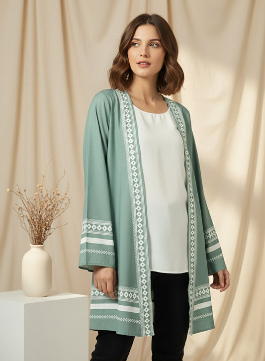 Sage Green Cardigan With Inner Top