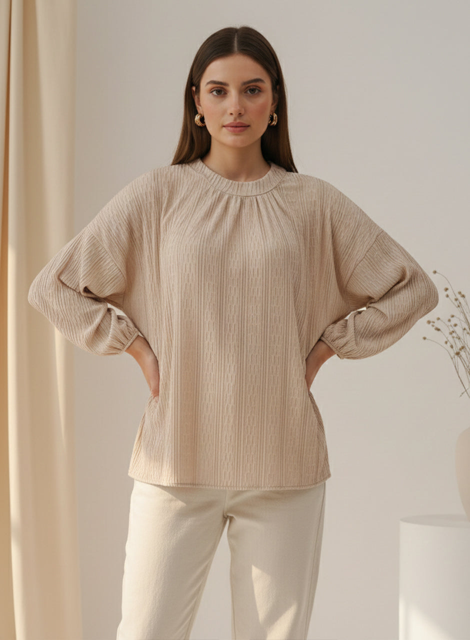 Balloon Sleeve Shirt - Ivory