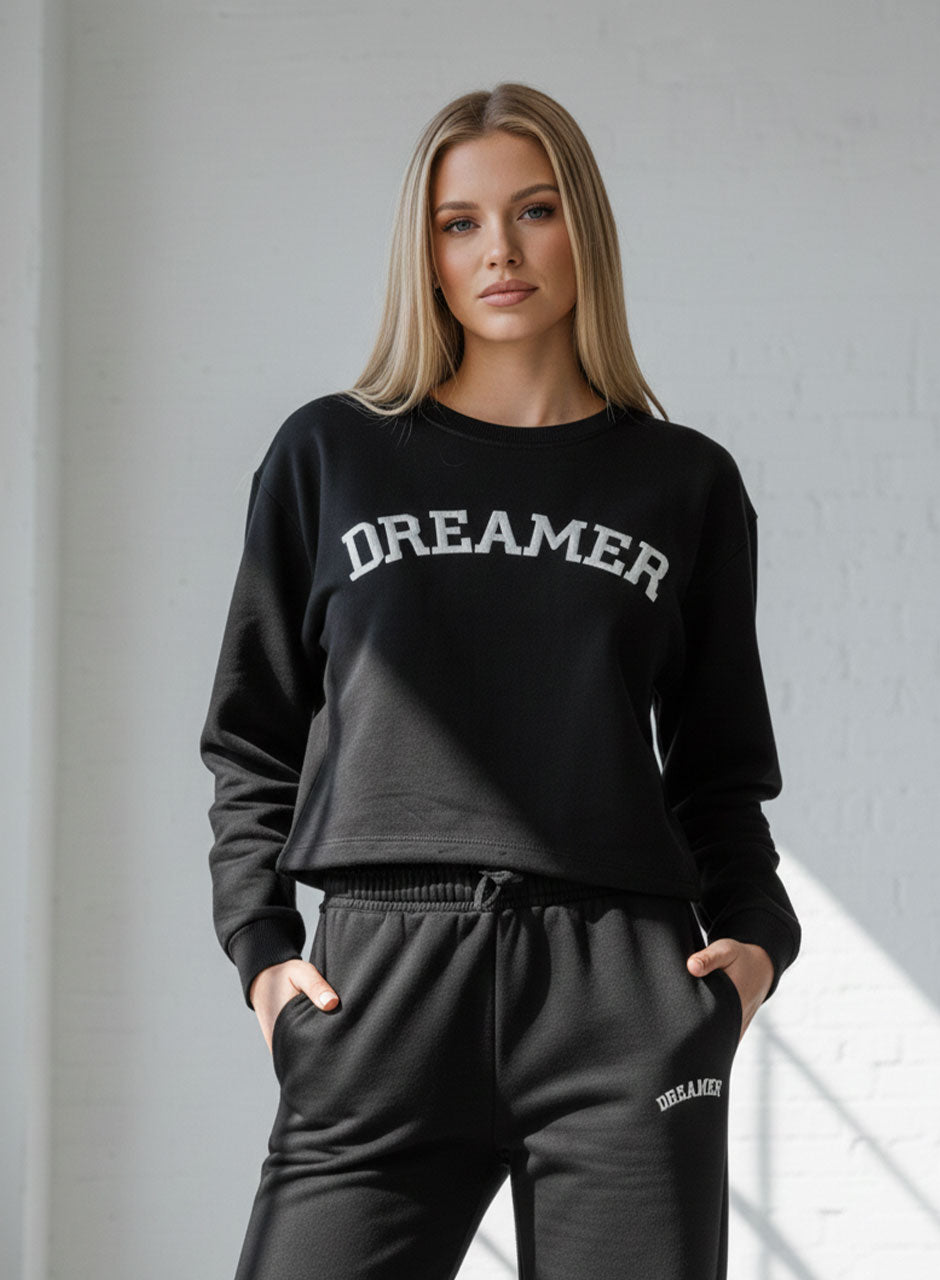 Dreamer Sweat Shirt & Pants - Black