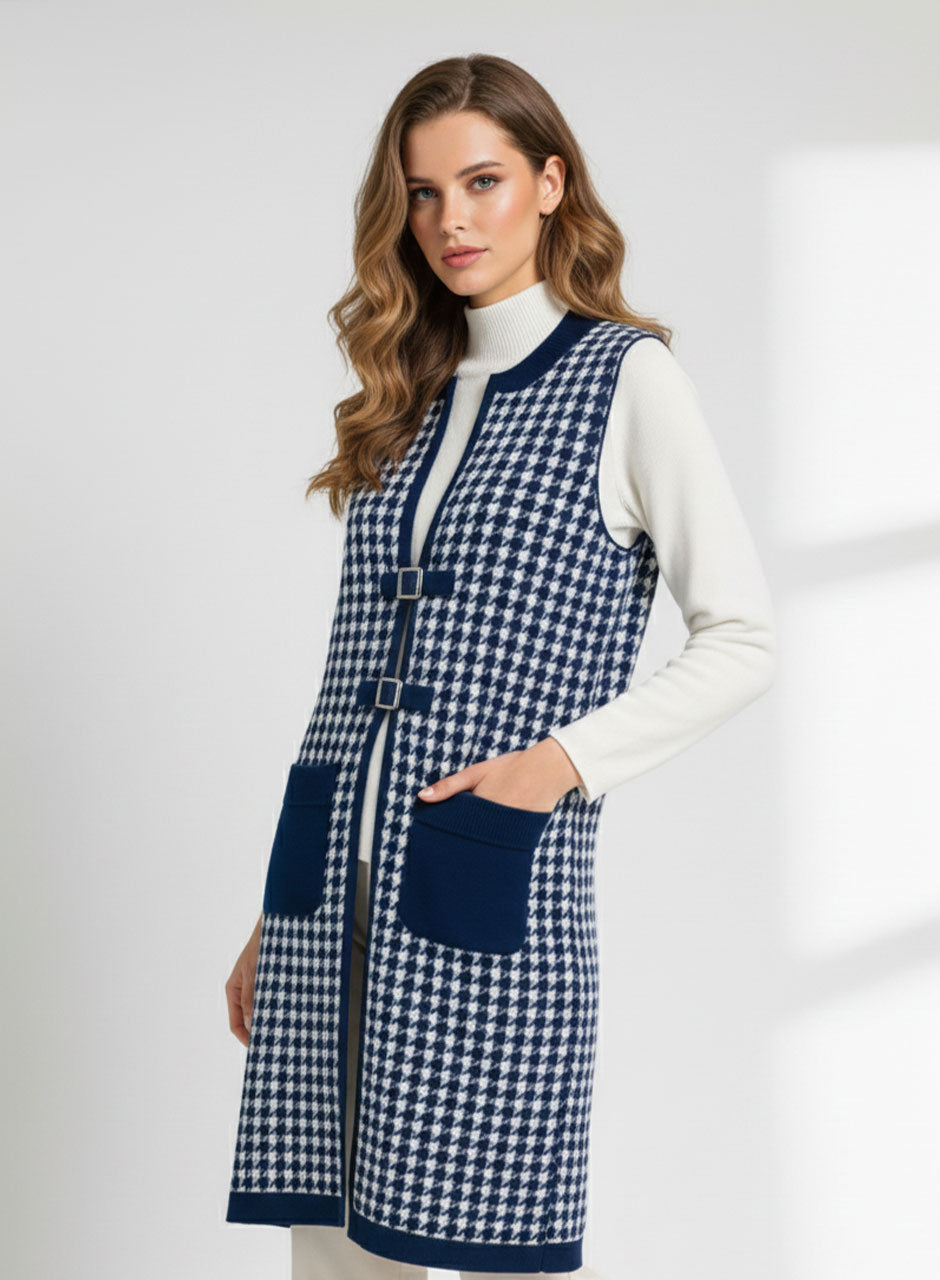 Sweater Suit - Three-piece Set (Blue)