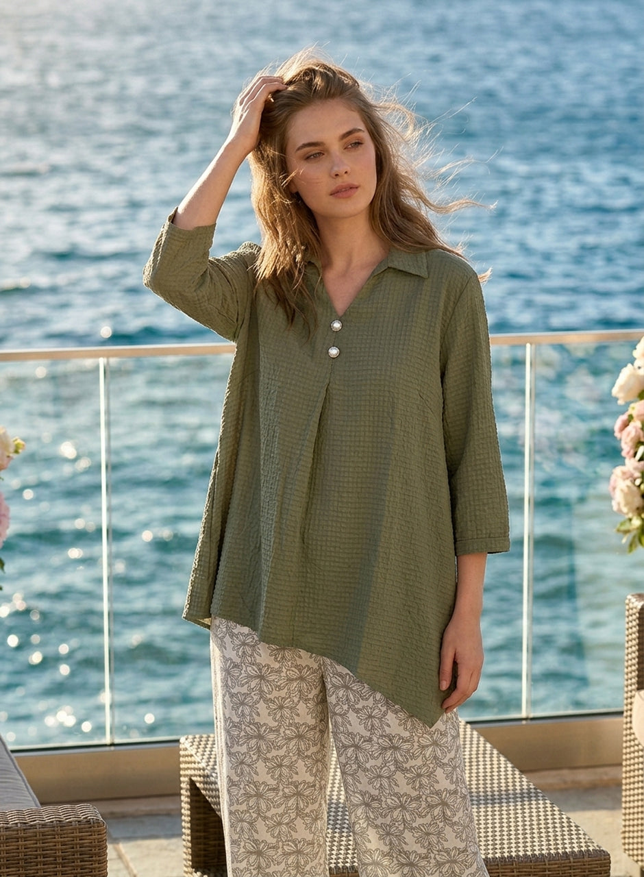 Two-Piece Shirt & Trouser Olive Green