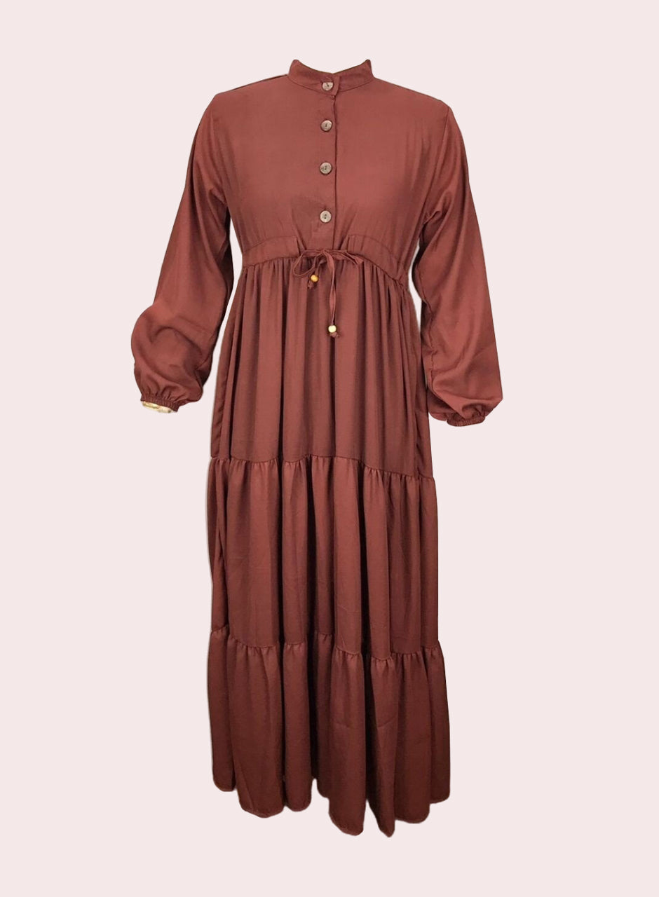 Solid Frock - Brown