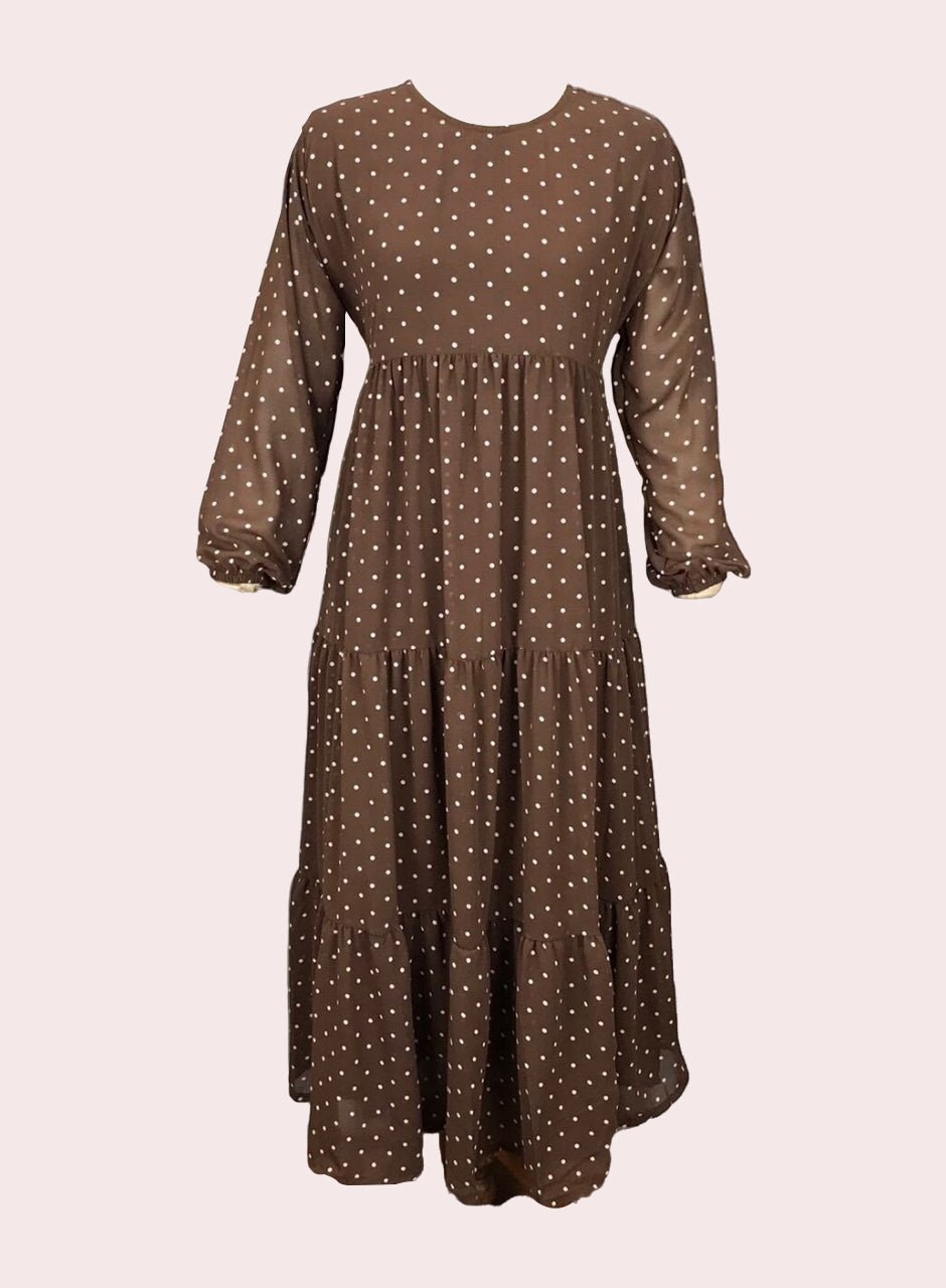 Brown Printed Frock