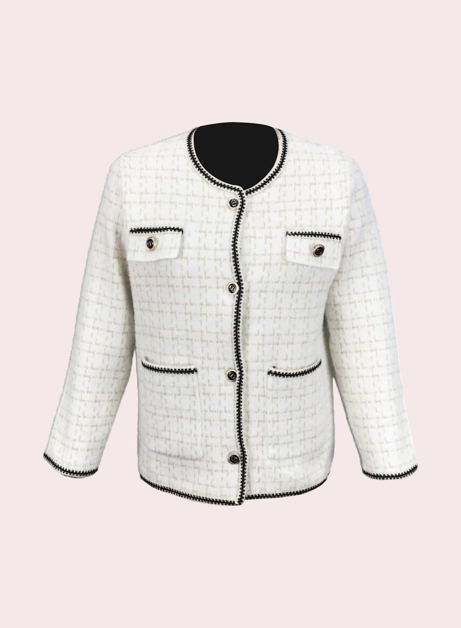 Knitted Blazer - White