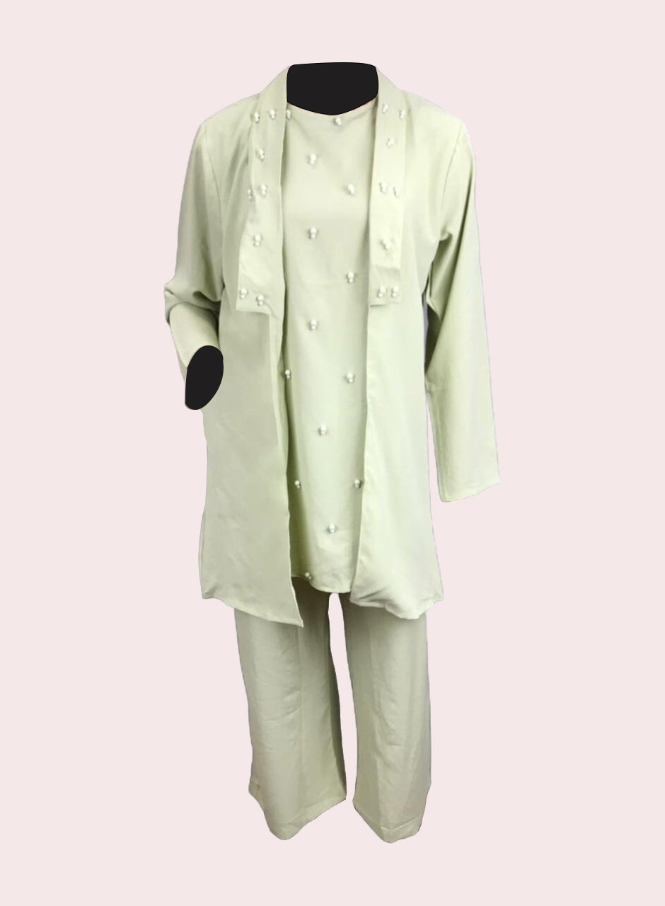 Blended (rayon & polyester) Three-Piece - Light Green