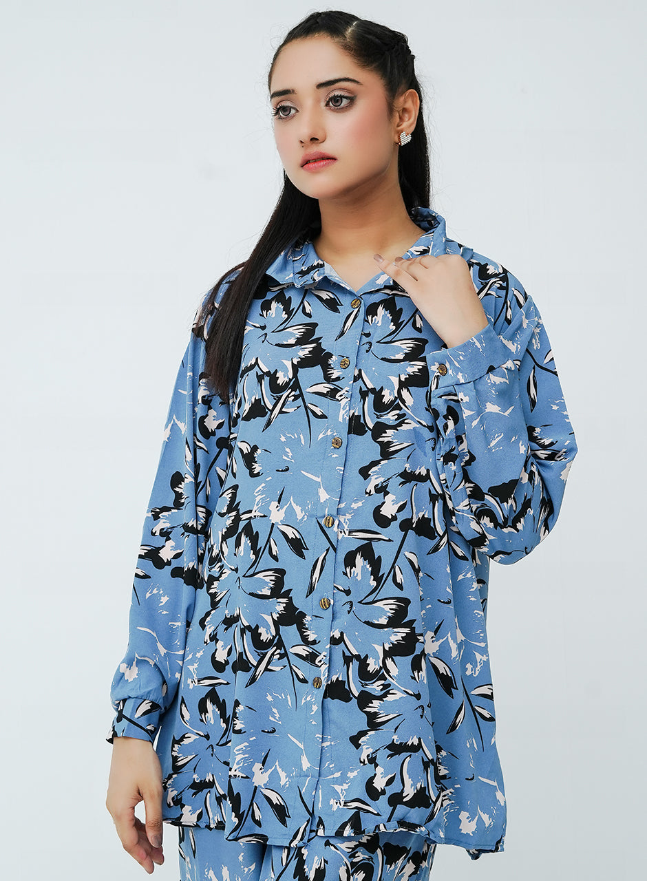 Printed Co-Ord Set - Blue