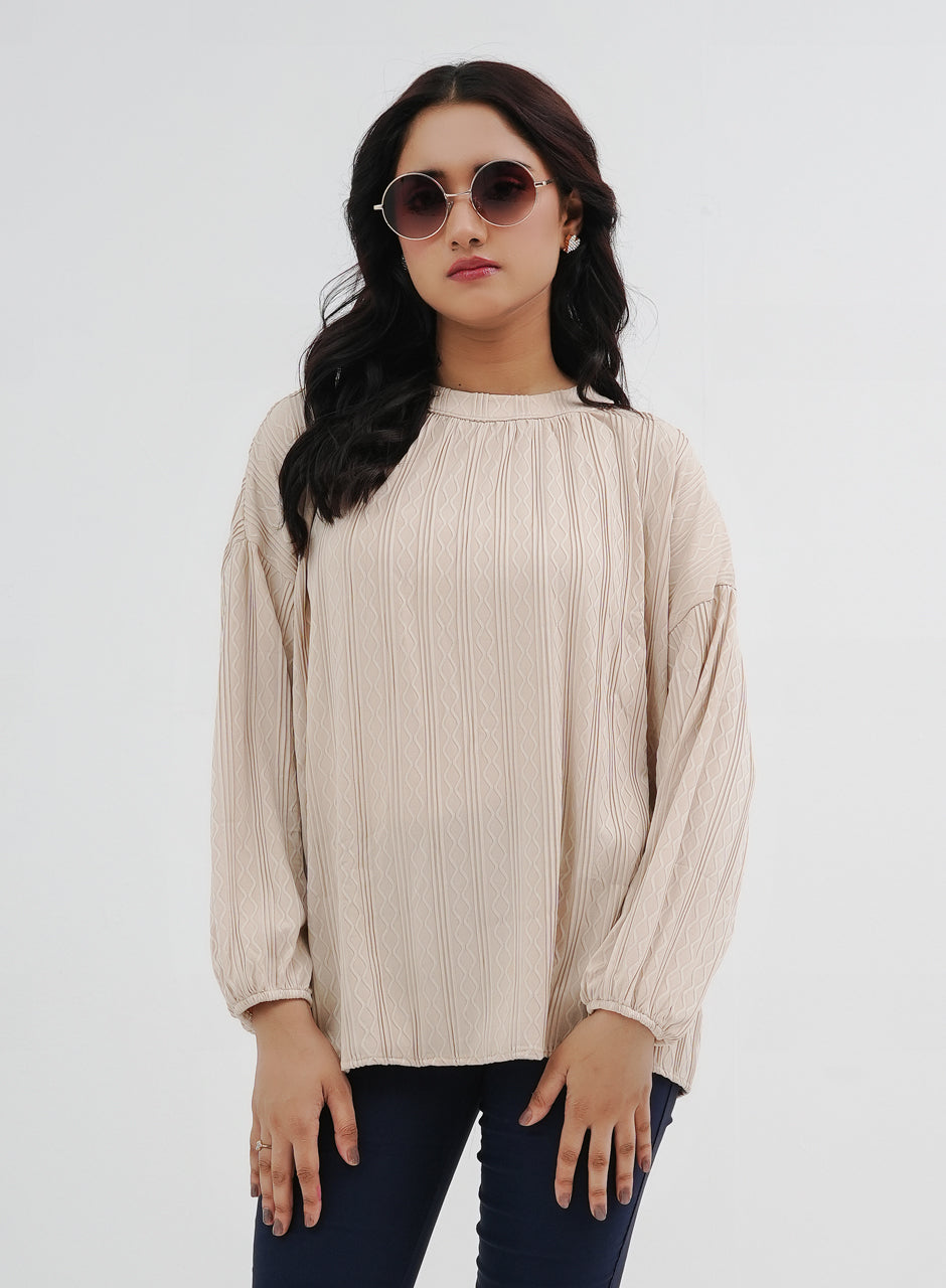 Balloon Sleeve Shirt - Cream