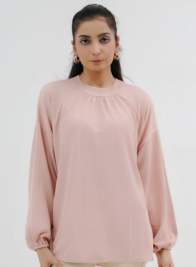 Balloon Sleeve Shirt - Pink