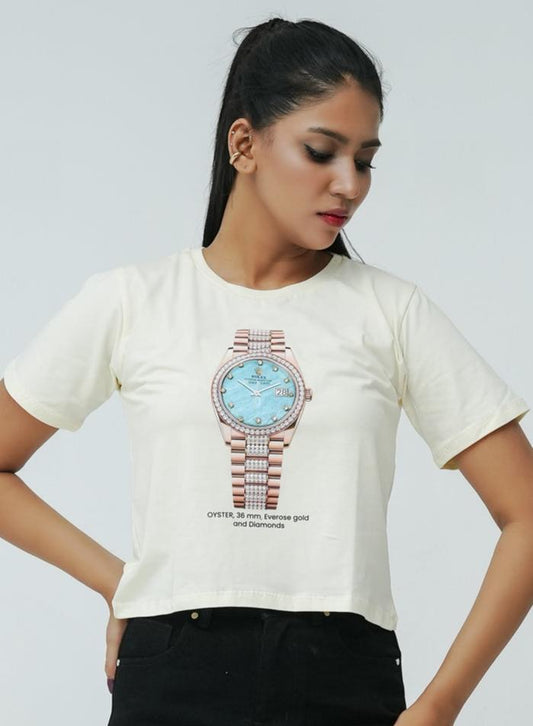 Rolex Printed Tee - Ivory