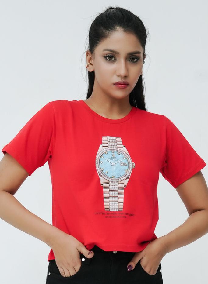 Rolex Printed Tee - Red