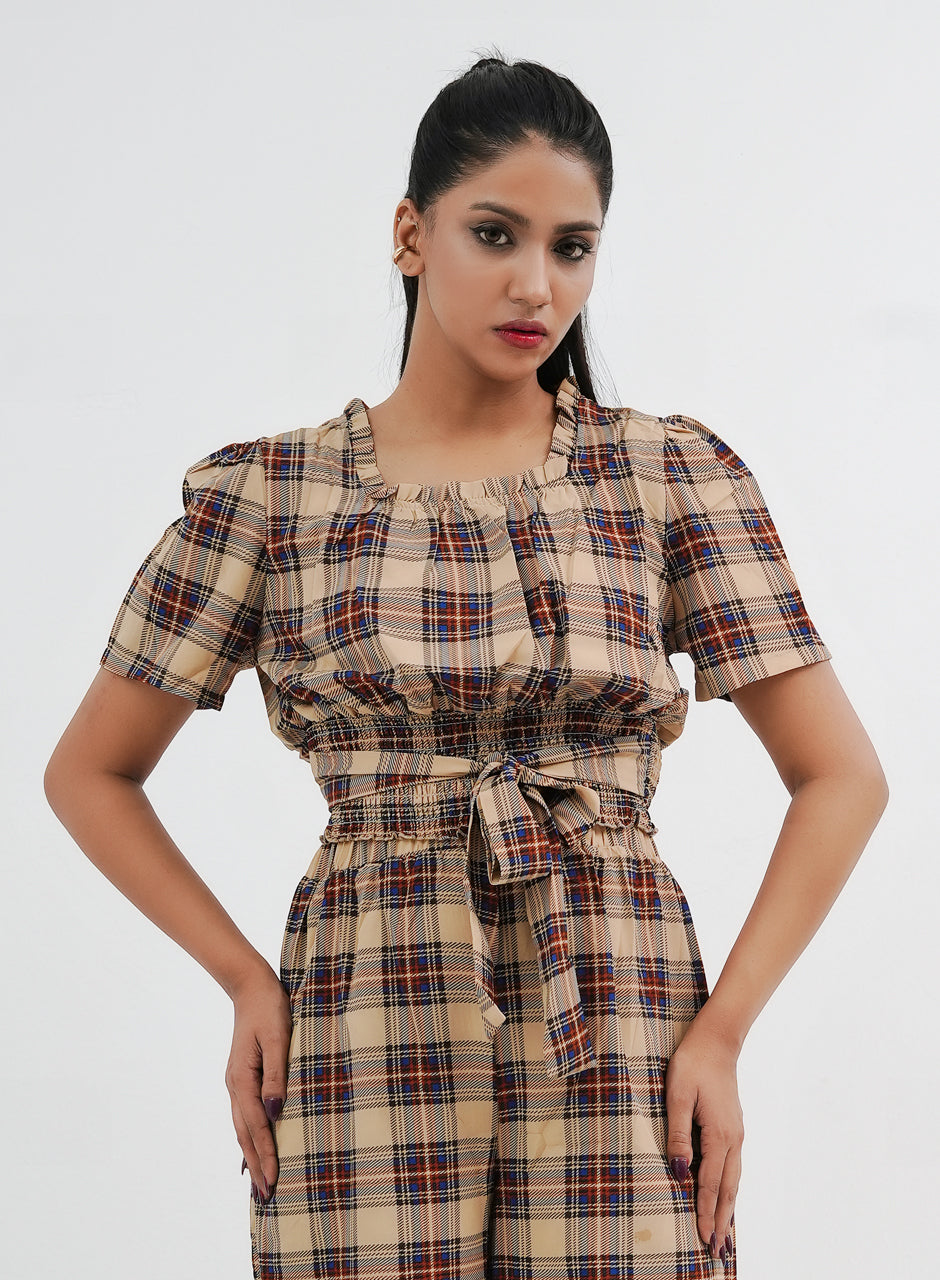 Checkered Co-ord Beige